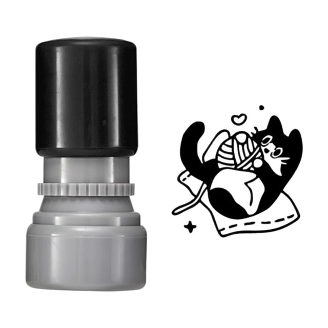 Outdor 5ml Cat Pattern Stamp Counts Round Self Inking Stamp Stamp For Journals Scrapbook Cards & Teacher Black Cats Decorative