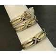 thumbnail image 3 of Silverstar Gems 2Ct Cubic Zirconia His Her Wedding Heart Trio Ring Set 14k Yellow Gold Finish Silver, 3 of 5