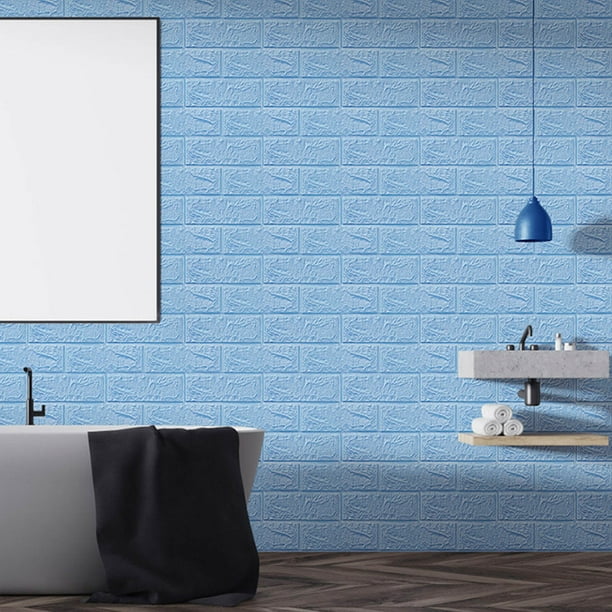RKSTN peel and stick wallpaper DIY 3D Brick PE Foam Wallpaper Panels Room Decal Stone Decoration Embossed