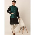 thumbnail image 4 of Maple Clothing Men's Jacquard Nehru Jacket Traditional Indian Waistcoat (Green, L), 4 of 7