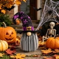 thumbnail image 6 of Halloween Gnomes Ornament, Gnome Figurine with Witch Hat Tabletop Decor for Indoor Display, Halloween Gnome Decorations for Desk, Shelf, Office Seasonal Home Decor Party Suppies & Gifts, Purple, 6 of 6