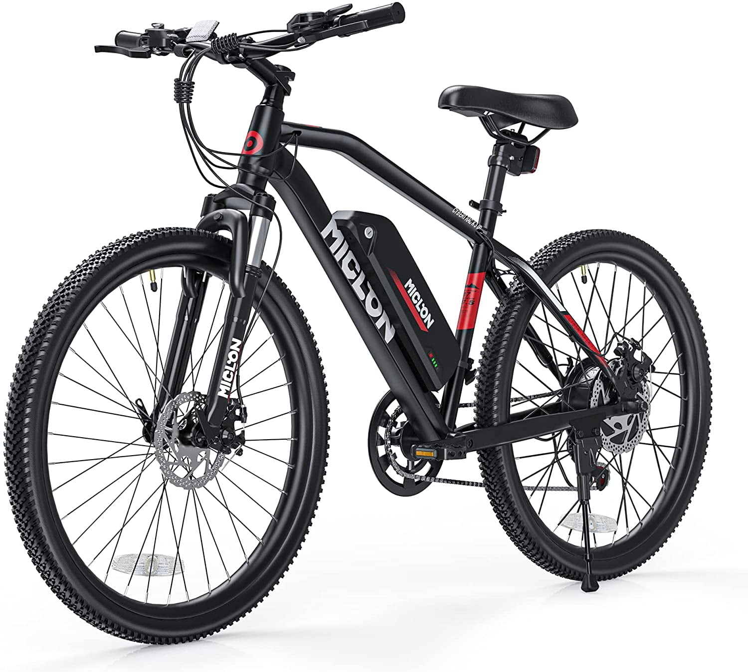 Miclon 27.5 Inch Advanced Electric Mountain Bike for Adults, 500W Motor, 48V 10.4AH Removable Battery, 2X Faster Charge, Shimano 21 Speed