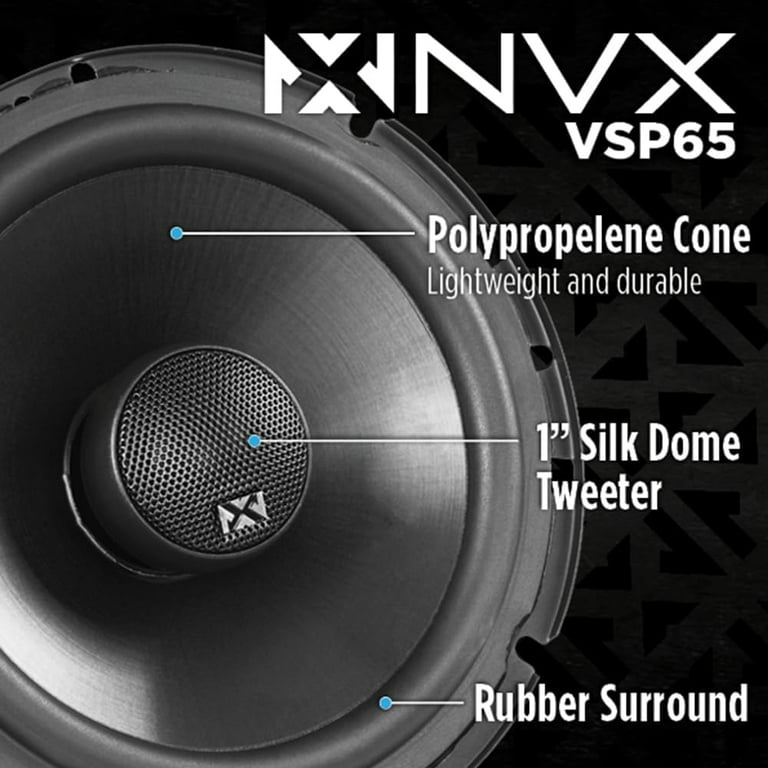 NVX VSP65 Coaxial Car Speakers 600W Peak (200W RMS) V-Series