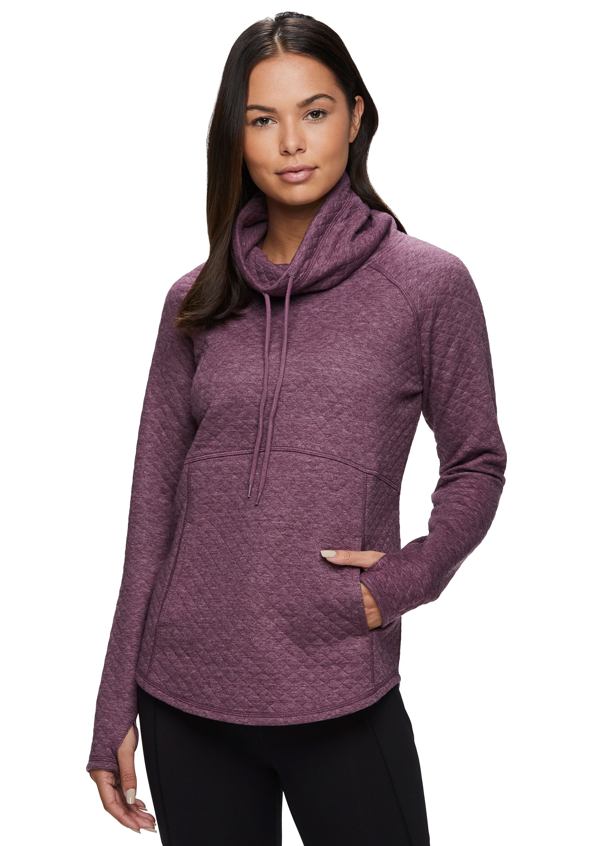 drawstring cowl neck pullover