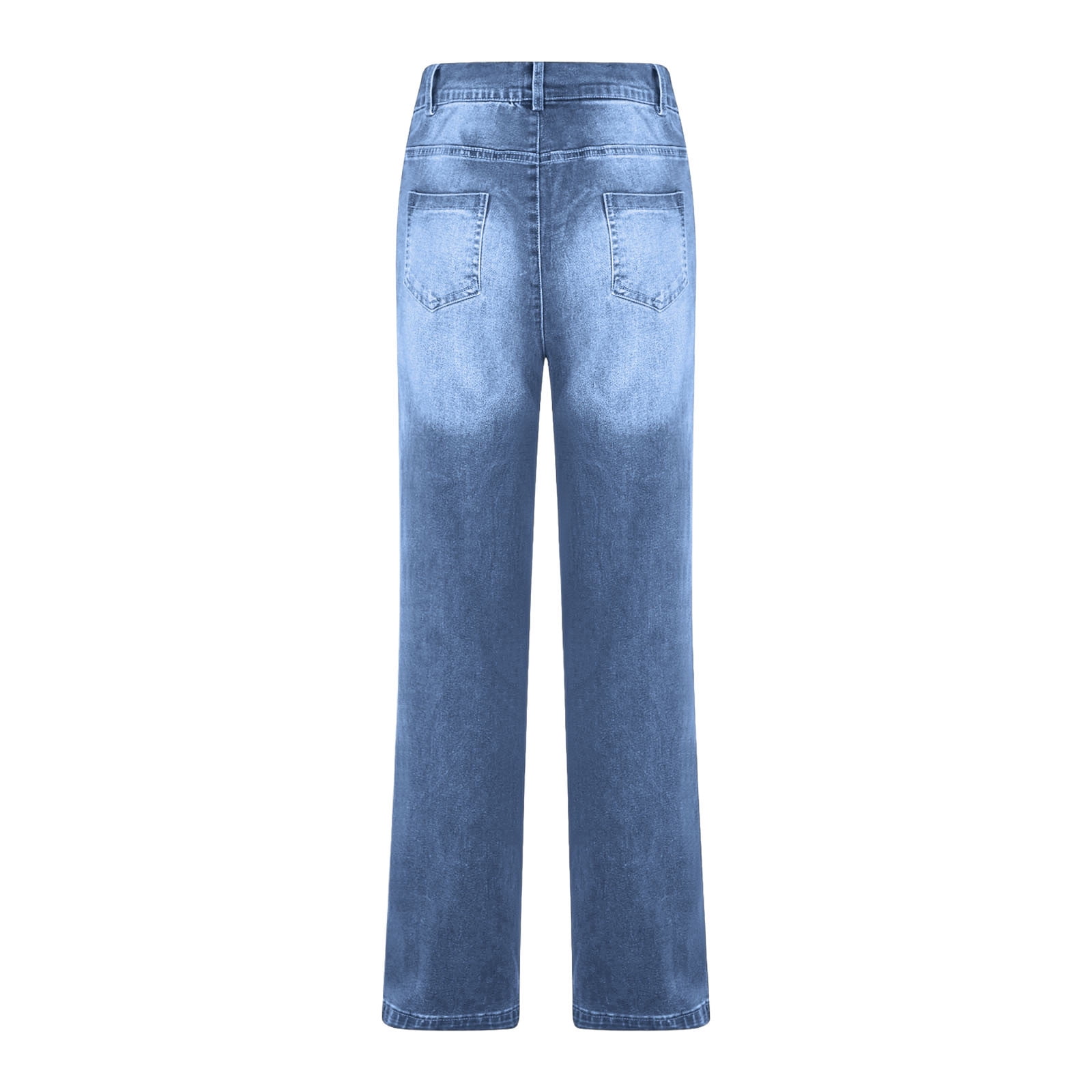 Women's Straight Leg Jeans Stretch Denim High Waisted Classic Fit Business Casual Pants for Work Office