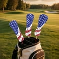 thumbnail image 5 of Yuyamidu USA Flag Golf Club Head Covers Waterproof Golf Club Cover for Driver Fairway Woods Hybrids PU Leather Golf Accessory, 5 of 7