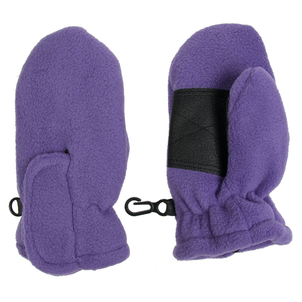 DG Home Goods Toddler Fleece Insulated Mittens for Boys Girls with Velcro Wrist Clips