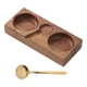 thumbnail image 2 of Bandeja de madera estilo japonés para condimentos, plato reutilizable para salsas con cuchara y cuenco para especias. 17x7x25cm, 2 of 9