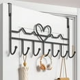 thumbnail image 3 of Wall Hanger Hooks,Over The Door Hook,Metal Coat Rack with Heart Design,Heavy-Duty 7 Hooks Bag Hanger,No Punch Key Hooks,Household Storage Door Hanger,for Clothes,Towels,Hats Balck 1Pcs, 3 of 7