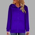 thumbnail image 5 of SDNall Hoodies for Women Solid Color Hoodie Zipper Long Sleeve Sweatshirts Long Coat Tops with Pockets Zip Up Hoodie Women (Purple, Sizes S-XXXXL), 5 of 9