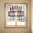 thumbnail image 6 of 2D Printed Kitchen Curtain Short Panel Set Of 2 Washable Polyester Fabric For Window Privacy Light Filtering Bedroom Bathroom Decor, 6 of 6