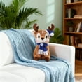 thumbnail image 3 of Qonioi Christmas Deer Plush Toy, Scarf Wearing Fawn Doll, Festive Children's Gift, Cute Animal Stuffed Toy, 3 of 6