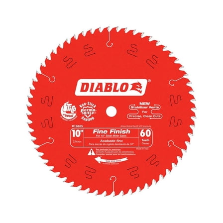 Diablo 10 in. Dia. x 5/8 in. Fine Finish Carbide Saw Blade 60 teeth 1 pk