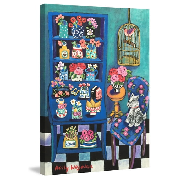 Marmont Hill "Sitting with the Flowers" by Holly Wojahn Painting Print on Wrapped Canvas