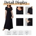 thumbnail image 5 of Cuteduck Women's Maxi Dresses Short Sleeve Long Casual Dresses Loose Plain with Pockets S-XXL, 5 of 9