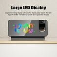 thumbnail image 4 of Mistaha Wireless Charging Color Screen Projection Alarm Clock with 180° Rotation, Temperature Display, Multi-functional Silent Alarm, Built-in Battery - Black, 4 of 5