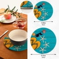 thumbnail image 3 of Ocean Beach Seashell Starfish Sunglasses Flip Flop Blue Wood Summer Pot Holders Trivets, 2 PCS Round Cotton Thread Weave Potholders for Kitchens Hot Pads Table Mats Coasters for Hot Dishes, 3 of 7