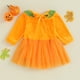 thumbnail image 2 of Ropa De Halloween, Vestido De Mono De Halloween Para NiñAs, Mono De Empalme De Tul Con PatróN De Calabaza, 2 of 4