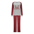 thumbnail image 2 of Odeerbi Christmas Pajamas For Family Matching Outfits Attire Suits Patchwork Plaid Printed Homewear Round Neck Long Sleeve Two-piece Mom Sets, 2 of 6