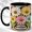 Black, variant on Pastel Daisy Coffee Mug, Flower Vase Mug, Ceramic 11 oz