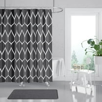 Hmgxay Waterproof Bathroom Curtain, 70"x80" Non-Perforated Shower Door Partition Curtain, High-End Floral Shading Curtain with Removable Liner