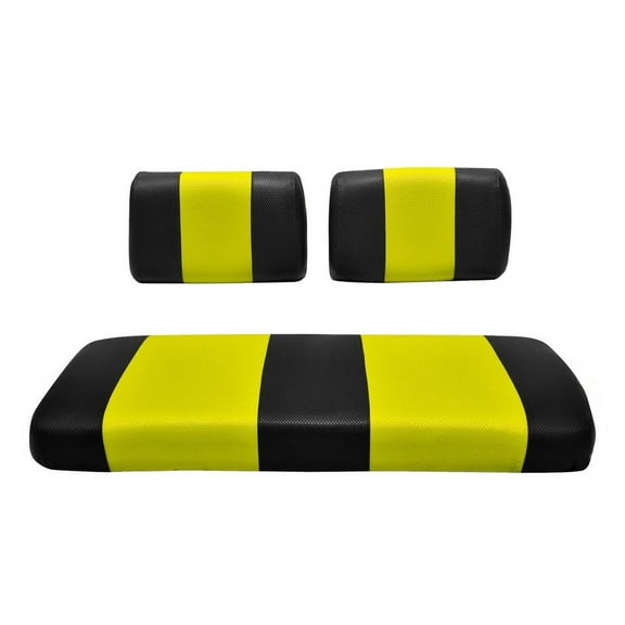 Replacement Seat Cover For Club Car Carry Golf Cart (Black & Yellow)