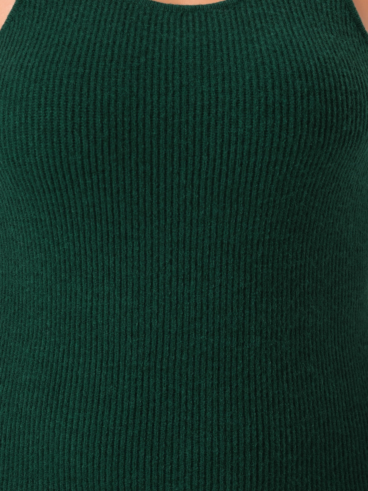 DARING DIVA Plus Size Sweater Crew Neck Sleeveless Midi Tank Dress 2X Dark Green