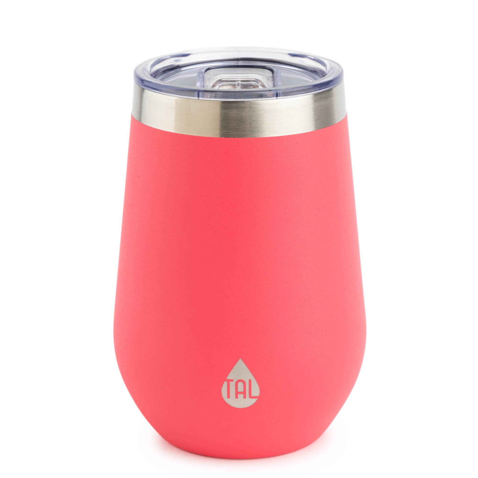 TAL Stainless Steel Wine Tumbler 12oz, Bright Pink