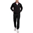 thumbnail image 3 of Men's 2Pc Full Zip Tracksuit, 4 Way Stretch Color Block Jogger with Zipper Pockets for Gym Running Black S, 3 of 8