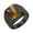 Black Brown, variant on Men's and Women's Stainless Steel Classic Personalised Smooth Surface Square Brown Gemstone Ring Gold Size 9