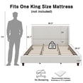 thumbnail image 2 of Noble House King Upholstered Wingback Headboard Platform Bed,White, 2 of 8