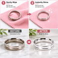 thumbnail image 6 of 250Pcs Jewelry Cleaning Polishing Cloths, Individually Wrapped, for Silver Gold Platinum, Pink, 6 of 6