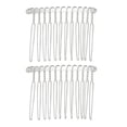 thumbnail image 1 of Unique Bargains 2 Pcs No Slip Hair Side Combs Accessories Metal 2" Silver Tone, 1 of 6