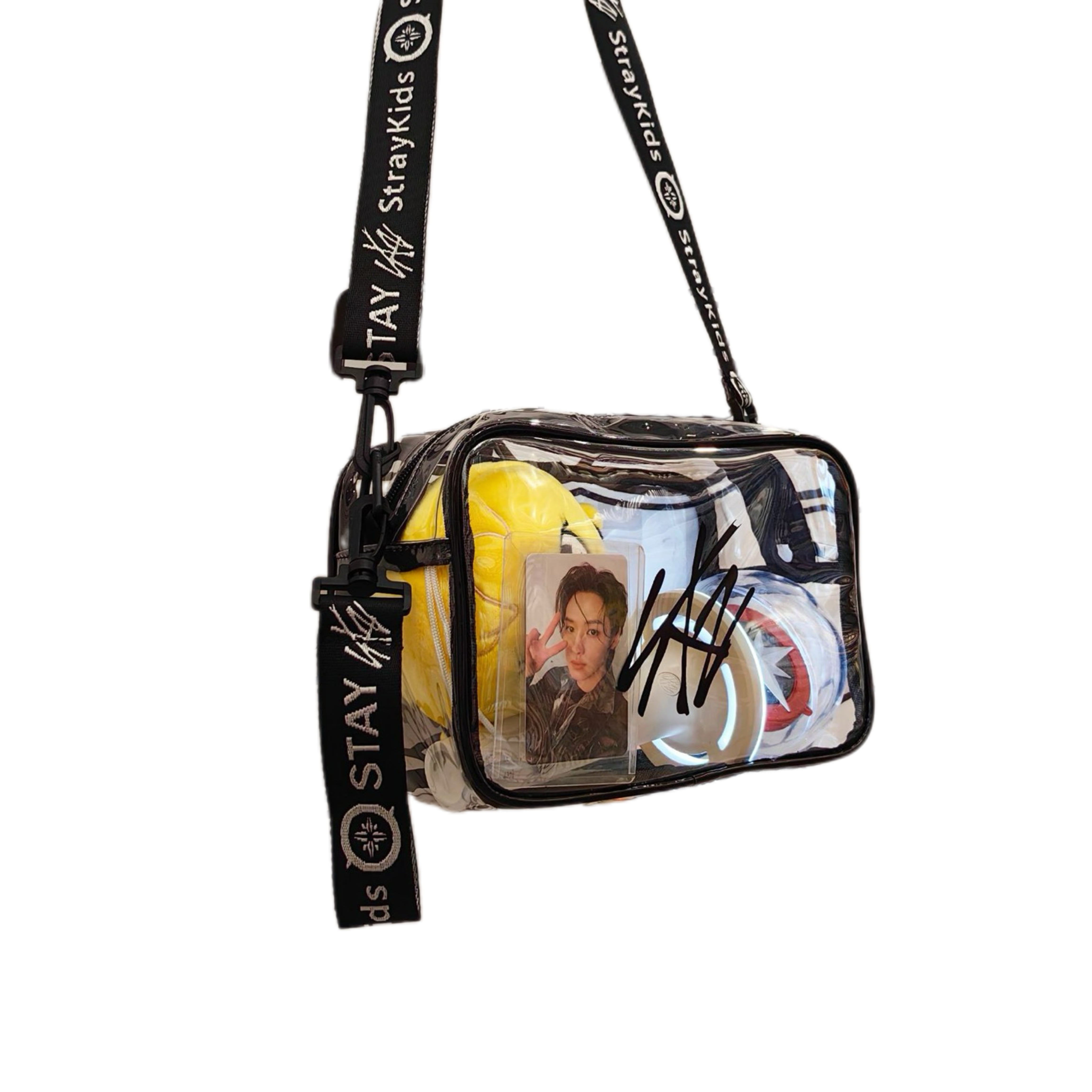 Stray Kids Lightstick Storage Bag Cross Body Transparent PVC Travel Bag Casual Carry on One Shoulder Bag Handbag STRAY Gifts
