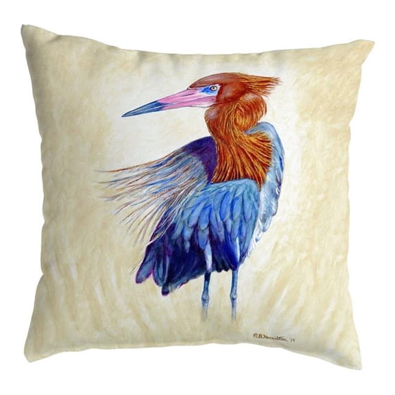 Betsydrake NC1133 18 x 18 in. Reddish Egret Portrait No Cord Pillow