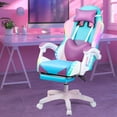 thumbnail image 4 of Xinwanna Gaming Chairs for Adults - Computer Chair with Footrest & Ergonomic High Back, LED Light, 360° Swivel Height Adjustable Gamer Chairs Office Chair for Working Gaming Resting Sleeping, Purple, 4 of 7