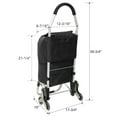 thumbnail image 3 of 40L Heavy Duty Stair-Climbing Foldable Shopping Cart for Laundry, Groceries, Travel, Beach - 2 Stainless Steel Triangular Wheels (6 Wheels), Oxford Waterproof Liner, Multi Pockets, Black, 3 of 9