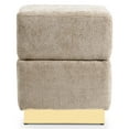 thumbnail image 3 of Furniture of America Vena Modern 15" Chenille Fabric Square Storage Stool, Silver Gray, 3 of 14