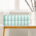 thumbnail image 3 of Unique Bargains Stripe 2 Pack Bath Towels Set Cotton Lightweight Towels for Bathroom Green 28" x 56", 3 of 8