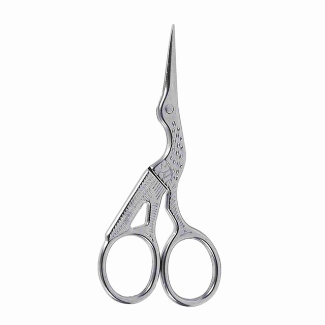 3.7" Stainless Steel Tip Classic Scissors Crane Design Sewing Scissors Tools Small Shear for Embroidery, Craft, Needle Work, Art Work Everyday Use Gold Cross Stitch Scissor