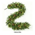 thumbnail image 6 of Christmas LED Lighted Pine Needle Garland 150cm, Artificial Pine Cones Pine Branch Vine, Plastic Multicolor Holiday Mantel Stair Wall Indoor Outdoor Decoration Multicolor, 6 of 6