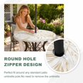 thumbnail image 4 of Round Outdoor Tablecloth with Umbrella Hole and Zipper, Beige Monstera Deliciosa Tablecloth with Elastic Waterproof, Tropical Summer Botanical Patio Table Covers for 31" - 35" Picnic Pool Tables, 4 of 9