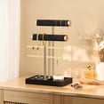 thumbnail image 7 of 3 Tier Bracelet Holder Display - Detachable T Bar Black Velvet Bracelet Holder, Jewelry Holder Organizer for Bracelet, Necklace, Earrings, Rings, 7 of 7