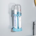 thumbnail image 1 of Wall Mounted Toothbrush Holder Set Punch Free Durable Material Ventilated for Hotel Dormitory Toiletry Use, 1 of 2