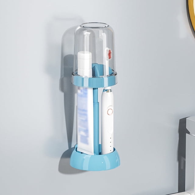 Wall Mounted Toothbrush Holder Set Punch Free Durable Material Ventilated for Hotel Dormitory Toiletry Use