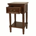 thumbnail image 6 of Urban Designs Wooden Accent Table / Nightstand with Drawer and Bottom Shelf – 29" H, 16" L x 16" W - Brown, 6 of 6