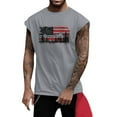 thumbnail image 2 of Homeyce American Flag Tank Top for Men 4th Of July Usa Sleeveless Tank Tops Muscle Gym Workout Patriotic Tops American Flag Graphic Cut Off Shirts,Gray XL, 2 of 4