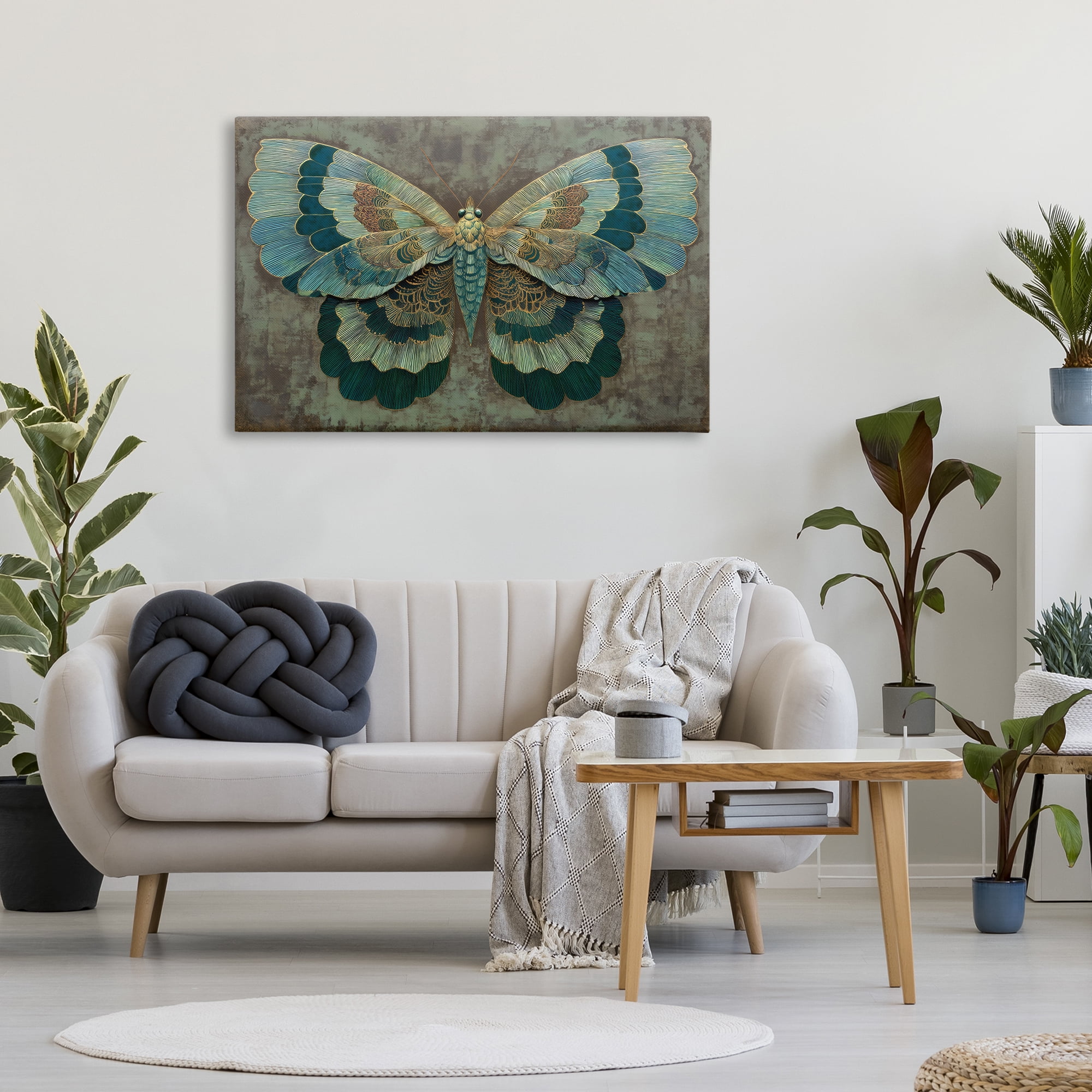 Stupell Industries Golden Jewel Butterfly Canvas Wall Art, design by Petal Prints Design