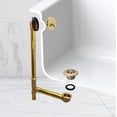 thumbnail image 3 of Westbrass 22-1/2" 20 ga. Brass Bathtub Assembly with Trip Lever and Strainer Drain, Polished Brass, 3 of 17