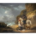 thumbnail image 2 of George Morland 17x15 Gold Ornate Wood Frame and Double Matted Museum Art Print Titled - Selling Fish (1792), 2 of 4